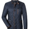 La veste matelassée classique en losanges, look sport chic, simili cuir contrasté, col montant réglable, marine – Image 4