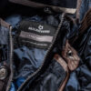 La veste matelassée classique en losanges, look sport chic, simili cuir contrasté, col montant réglable, marine – Image 5