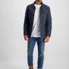 La veste matelassée classique en losanges, look sport chic, simili cuir contrasté, col montant réglable, marine – Image 2