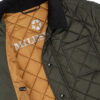 La veste mi-saison matelassée de style classique, hydrofuge, col en velours côtelé, vert olive – Image 3
