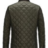 La veste mi-saison matelassée de style classique, hydrofuge, col en velours côtelé, vert olive – Image 4