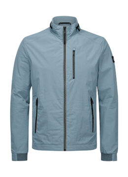 La veste coquille respirante avec demi doublure en microfibre stretch déperlante, bleu pâle 2 vign