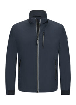 La veste coquille respirante avec demi doublure en microfibre stretch déperlante, marine