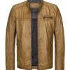 Le blouson en cuir souple et fin, lisse et traité en surface pour un look vintage, cognac – Image 5