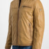 Le blouson en cuir souple et fin, lisse et traité en surface pour un look vintage, cognac – Image 3