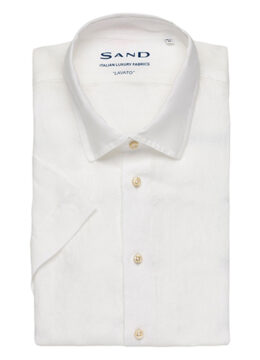 La chemise en pur lin blanc de blanc, manches courtes