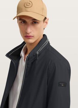 Le blouson classique, col montant, tissus stretching confort déperlant, marine foncé