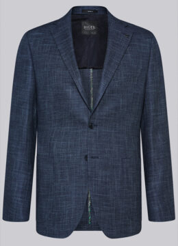 Le veston tout-aller effet chiné, coupe moderne, bleu franc