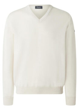 Le tricot douceur mérinos ivoire lavable, col V, manches longues