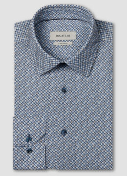 La chemise motif petits galets, semi ajustée, extensible