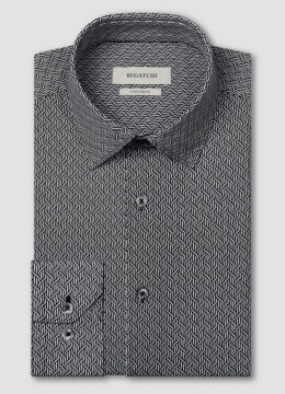 La chemise semi ajustée, double mercerisage, extensible, noir et blanc